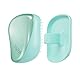 Tangle Teezer The Compact Styler Entwirrende Haarbürste, reisefreundlich, mit Schutzhülle und zweistufigem Zahndesign, perfekt für nasses, trockenes und fliegendes Haar, blaugrünes mattes Chrom