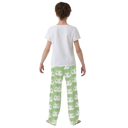 Boys' Pants Cute Frog Happy Face Green Long Bottoms Jogger Pants Elastic Waist Trousers with Pockets S-XL3