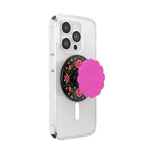 Image of PopSockets Phone Grip for MagSafe, Magnetic Holder, Phone Stand, Hot Pink - Papel picado