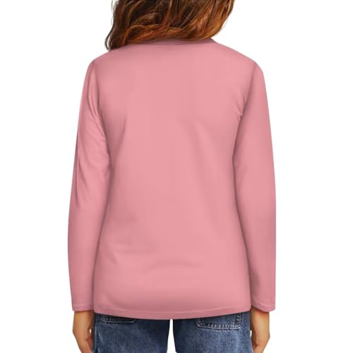 Image of Girls Long Sleeve T Shirt Cute Cartoon Crewneck Shirt for Kids 3-16Y Fall Winter Clothes