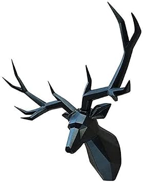 Wall Decor Big Deer Deer Head Wall Hanging Crafts - Animal Head Wall Hanging Resin Deer Head Wall Decoration - Beautiful Wall Art Decoration Home Decoration Art Hanging Sculpture Color Black, Siz