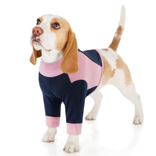 LeLePet Dog Recovery Suit for Front Legs,Chest,Shoulder After Surgery,Long Sleeve Dog Shirt to Stop Licking Male/Female,Elbow Protector for Front Legs