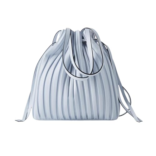 Sac a main pochette femme NICOLE & DORIS bleu clair en cuir PU plissé