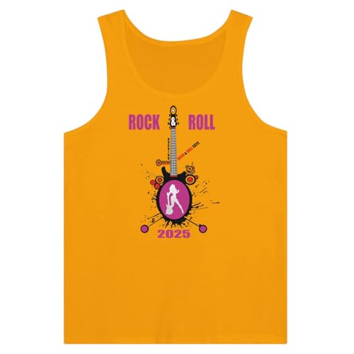 T-shirt sans manches Rock & Roll 2025 rose pour festivals et soirées d'été