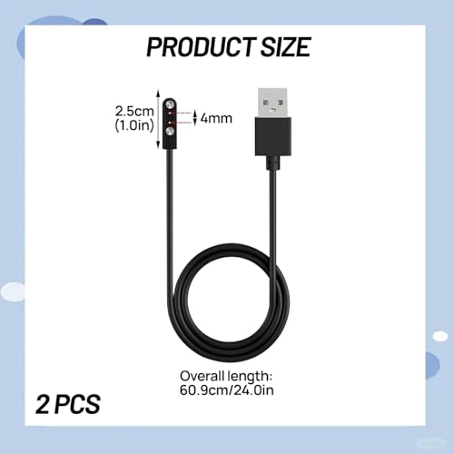 2 Pièces Chargeur Montre Connectée Universel pour Hommes et Femmes en Occasions Daily Usage, Compatible avec Large Gamme