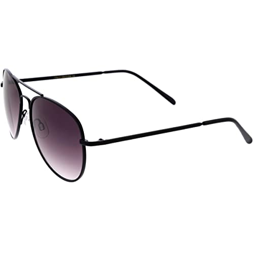 zeroUV - Aviator Sunglasses for Women, Classic Style Glasses for Small Faces 50 mm (Black/Lavender)