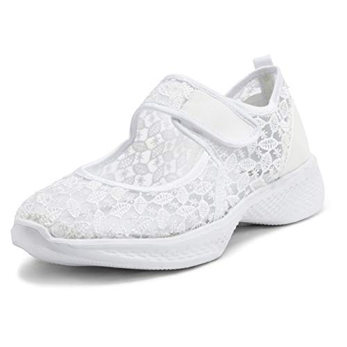 Get Fit Womens Mary Jane Yoga Cushioned Gym Fitness Lightweight Trainers - White - UK4/EU37 - BS0550