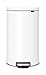 Brabantia FlatBack Pattumiera a Pedale, in Metallo, 30 l, Bianco