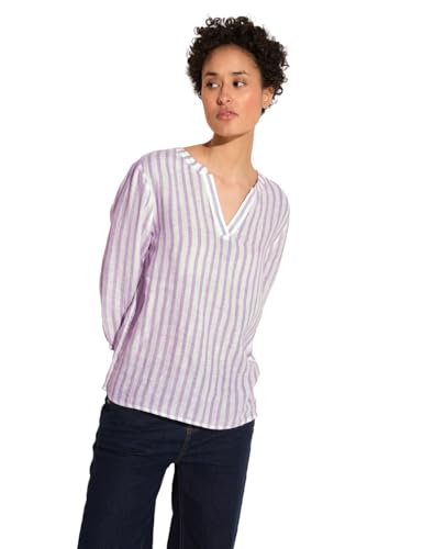 T-shirt en lin Street One haut de gamme avec col splitneck délicat taille 42