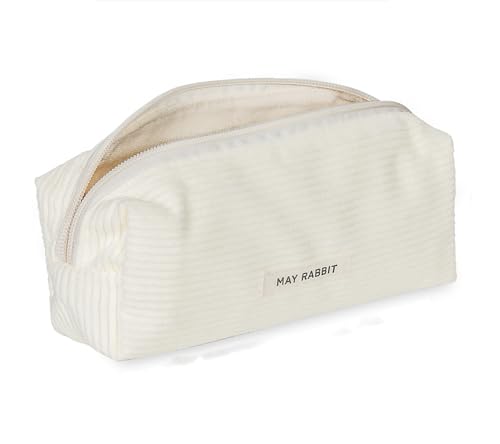 UICerland Estuche para Lápices de Pana,Estuche Escolar,Bolsa de Papelería,Bolsa de Maquillaje Papelería,Organizador de Lápices de Pana para Escolar,Oficina,Estudiantes,para Adolescentes Blanco ﻿