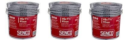 Senco 06A162P Duraspin# 6 by 1-5/8" Drywall to Wood Collated Screw (1, 000per Box) (3-(Pack))