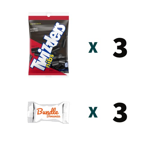 Twizzlers Licorice Nibs, 6Oz (3 Pack) W/Bundle Bonanza Candy #TOP2