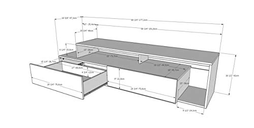 Nexera, Black Tonik TV Stand, 72-inch, 72'