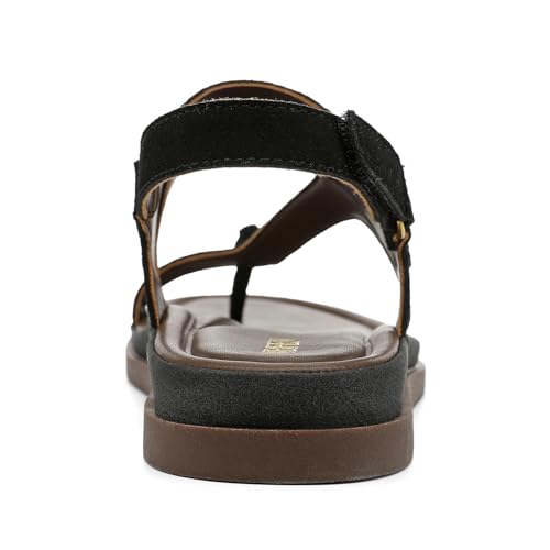 Image of UBFEN Womens Thong Sandals with Toe Loop Heel Strap for Beach | Dressy Casual Flat Flip Flops with Back Strap, Cushioned Footbed for Comfortable Summer Walking
