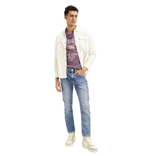 Image of Levi's Men's Blue Regular Fit Mid Rise Jeans