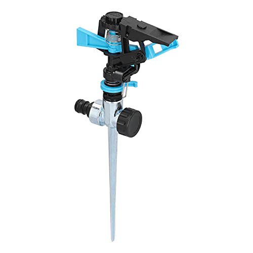 Aspersor automático de Agua con rotación de 360°, Herramienta de riego para jardín, Distancia de pulverización Ajustable con estaca de aleación de Zinc para terraza, jardín, Villa (Boquilla de