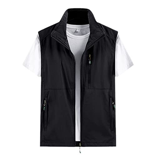Chaleco de hombre Kelsiop talla grande solucion para sudor y espacio en camping negro M