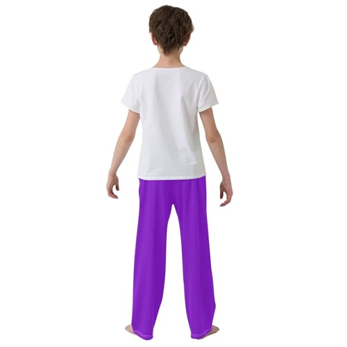 ZZXXB Navy Purple Boys Long Pants Soft Trousers Elastic Waist Kids Lounge Bottoms with Pockets S-XL3