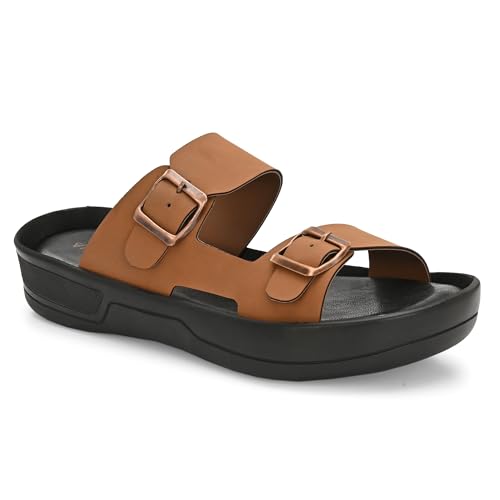 Image of KASTAVA KS 117 Comfortable Premium Synthetic Casual Sandals | Adjustable Buckle Closure | Lightweight Everyday Wear Sandals for Men