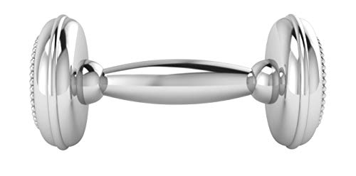 Miza Sterling Beaded Silver Dumbbell Rattle #TOP1