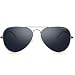 Produktbild fawova  Piloten Sonnenbrille Herren Polarisiert Pilotenbrille Herren Polarisiert Grau Fliegerbrille Herren mit Premium 304L Edelstahlrahmen, UV400, Cat.3,58mm (grau, Silber-)