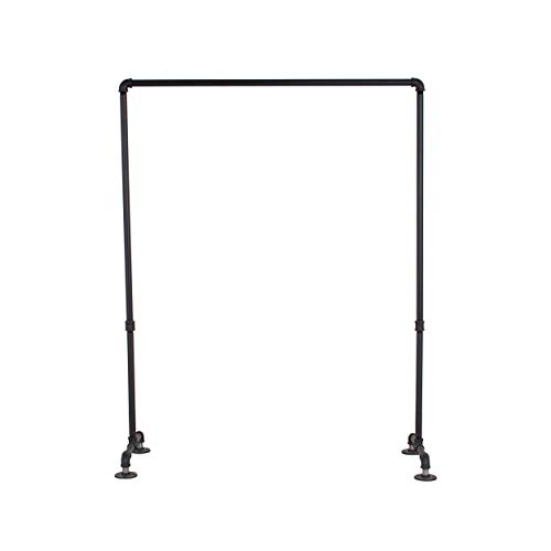 William Roberts Vintage Custom Industrial Pipe Clothing Rack - 30" W x 59" H - Black Pipe Flange Feet