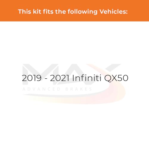 Image of Max Advanced Brakes Front Brake Kit Compatible With 2019 2020 2021 2022 2023 Infiniti QX50 QX55 Replacement Premium OE Disc Brake Rotors and Ceramic Brake Pads