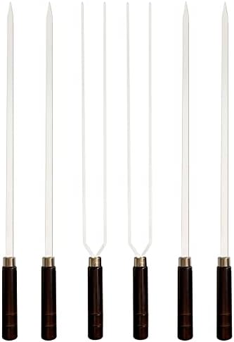 Kit 6 Espetos Artesanais de Alumínio P/Churrasco