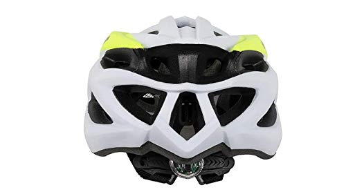 Capacete Ciclismo Bike Absolute Wild Mia Led Pisca Viseira Branco Amarelo Fosco
