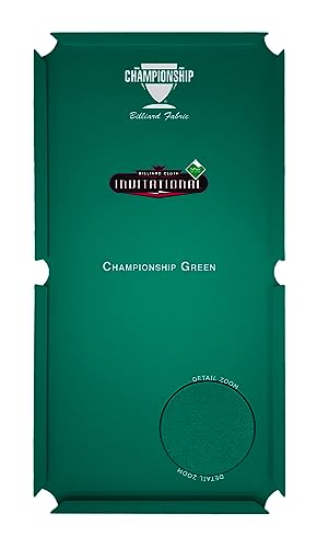 Championship Invitational Pool Table Cloth Replacement Set For 8 Ft Pool Tables Billiard Table Felt Bathed In Teflon With Horsehair Brush -Spots - Chalk - 6 Pre-Cut Rail Pieces (Championship Green) #TOP1