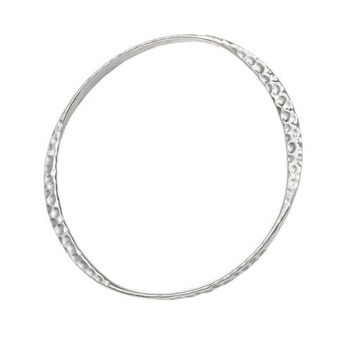 Bracelet jonc martelé pour femme argent 925 rigide hypoallergénique de 3 mm