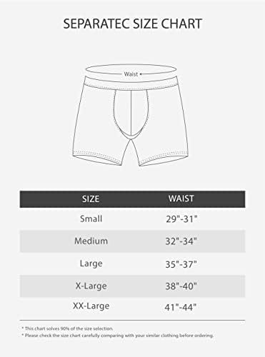 Separatec Men's Dual Pouch Underwear Breathable Soft Bamboo Rayon Printing Boxer Briefs 3 Pack