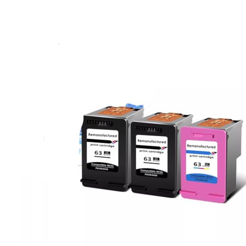 Cartouche d'encre 63XL noire et couleur compatible Officejet 3830 pack de 3
