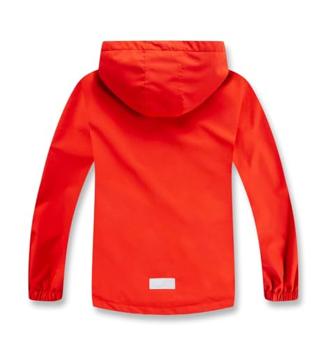 YoungSoul Boys Girls Waterproof Jackets Kids Lightweight Fleece Lined Raincoat with Detachable Hood