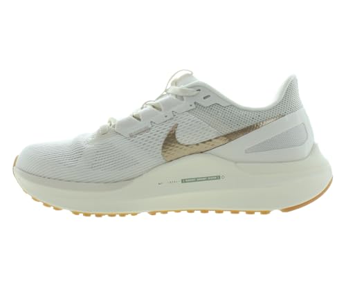 Image of Nike Air Zoom Structure 25 Unisex Shoes Size 6, Color: Phantom /Metallic Gold /White-Meta White