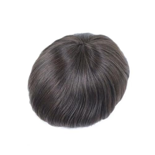 Cabello masculino Tupé for hombres, sistemas de reemplazo cabello humano real, monofilamento encaje, piel sintética, postizos for Pelucas de uso diario(3#)