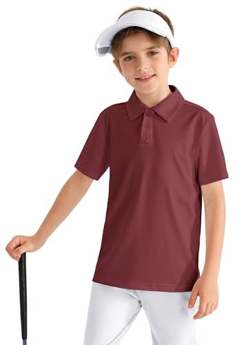 Image of MIVEI Kids' Performance School Uniform Polo Shirt Breathable UPF50+ | Youth Boys Girls Short Sleeve Golf Collared Shirts Grid Dry Fit Wrinkle Free Stretch Lightweight Cool Athletic Button Dress