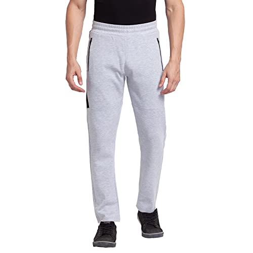 Image of Spykar Men's Mid Rise Cotton Slim Fit Trackpants