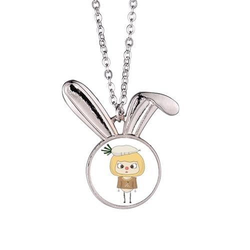 Collier lapin UU blanc en argent sterling avec pendentif minimaliste pour femme