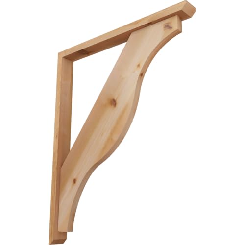 3 1/2"W x 34"D x 42"H Funston Slat Smooth Bracket w/Offset Brace, Western Red Cedar
