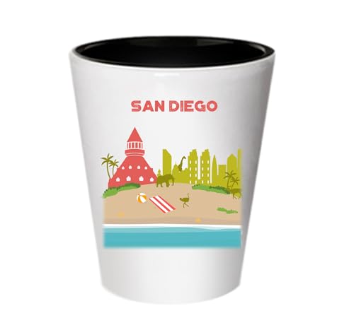 SpreadPassion San Diego Shot Glass, Gifts For San Diego, Birthday Christmas Basket Gift Idea