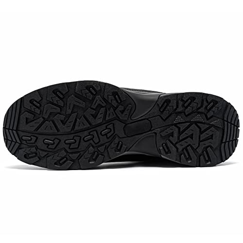 Image of LARNMERN Steel Toe Boots Men Comfortable Work Safety Shoes Hiking Sneakers | Comfortable Outdoor Industrial Construction Non Slip Puncture Proof Mid Top Tactical