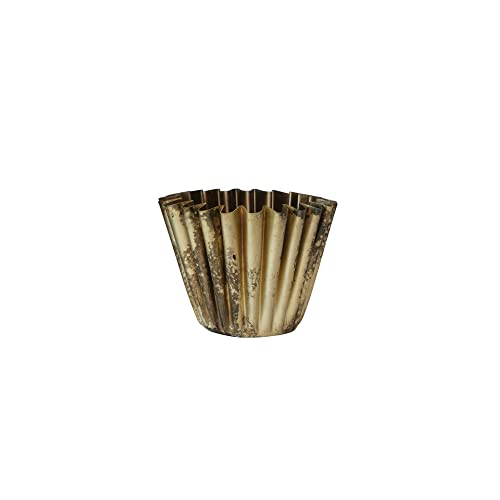 Creative-Co-Op-Pleated-Metal-Vase-Antique-Brass-Finish-Planter