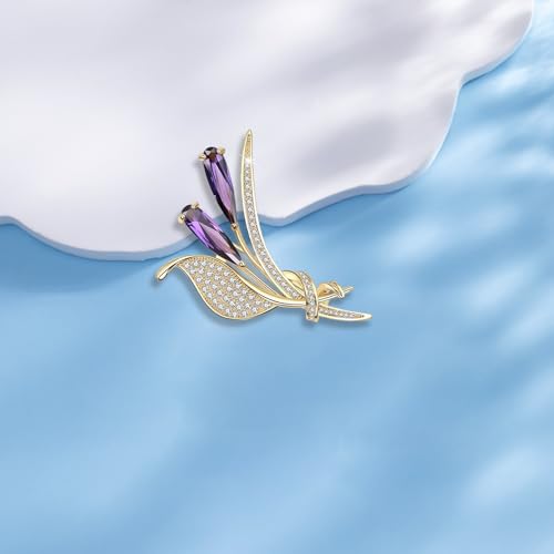 Image of Gold Crystal Flower Leaf Brooches for Womne Elegant Rhinestone Pearl Floral Brooch Pins Fashion Jewelry Brooch pin Accessories for Women Men Gift