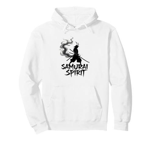 Japanese Samurai Spirit Warrior Art Samuri Jack for Men Pullover Hoodie, Adult Unisex, White, Small