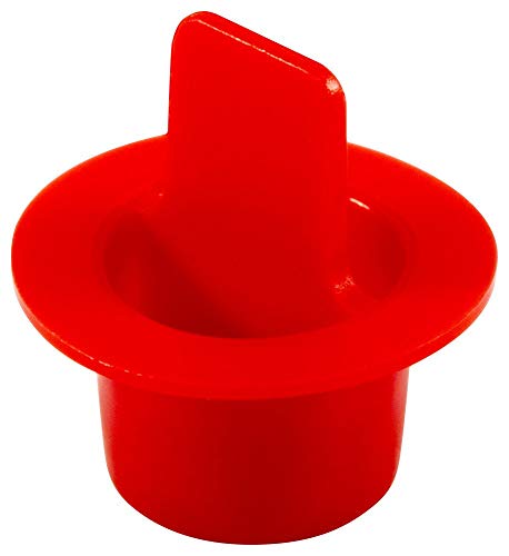 Caplugs CPT-6X CPT Series – Plastic Center Pull-Tab Tapered Plug, 1000 Pack, Red LD-PE, Flange OD 0.75