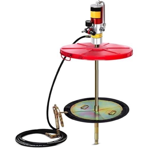 KJZQLMZ Air Operated Grease Pump with 16 ft. Hose, Grease Gun, Drum Cover, Air Operated Grease Pump for 55 Gallon Drums, 0.85 l/min Displacement, for Industrial