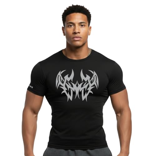 Image of NINQ Half Sleeve Compression T-Shirt - Men's Athletic & Sports Tights for Fitness Gym