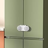 SAFELON 1 Stück Baby Sicherheit Französisch Kühlschrank Türschloss, Kühlschrank Schloss Schrankschlösser für kindersicher. Kein Werkzeug oder Bohrer erforderlich (Weiß)