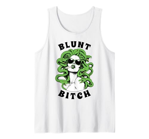 Blunt Bitch Funny Weed Smoking Medusa 420 Marijuana Pot Tank Top